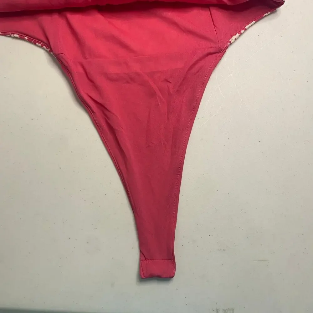 Zara Pink Flower One Piece Bodysuit Tank Top Corset Size XS Y2K Barbiecore